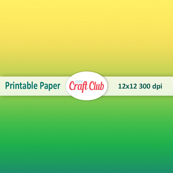 Yellow Green Ombre Paper To Print - DIY Craft Club