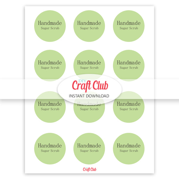Sugar Scrub Printable Labels For Mason Jar Lid - DIY Craft Club