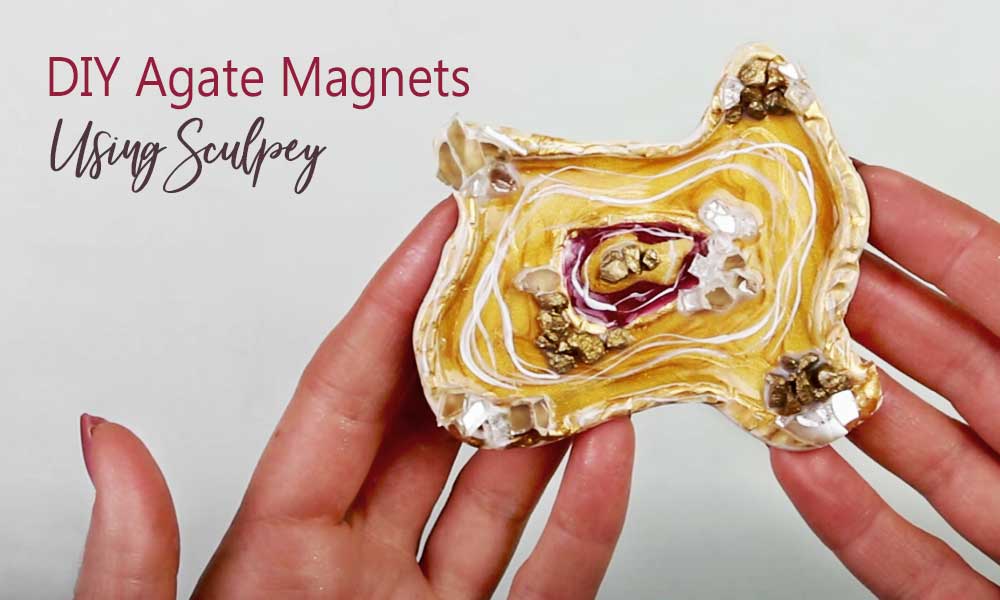 Making An Agate Magnet Using Sculpey - DIY Craft Club