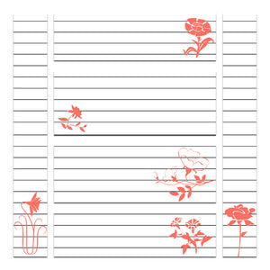 floral shapes printable paper coral