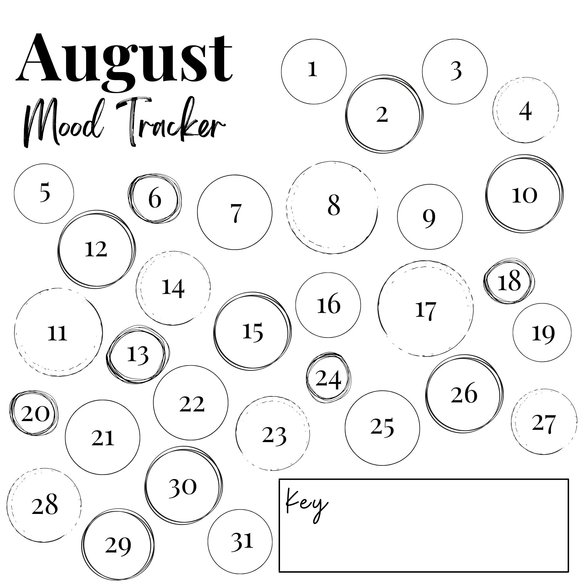 August Mood Tracker Printable DIY Craft Club