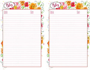 Printable Blogging Planner Sheet | Printable Paper