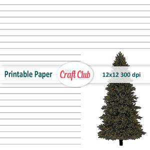 Printable Christmas lined digital paper