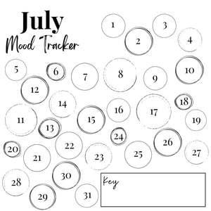 July Mood Tracker Printable Paper