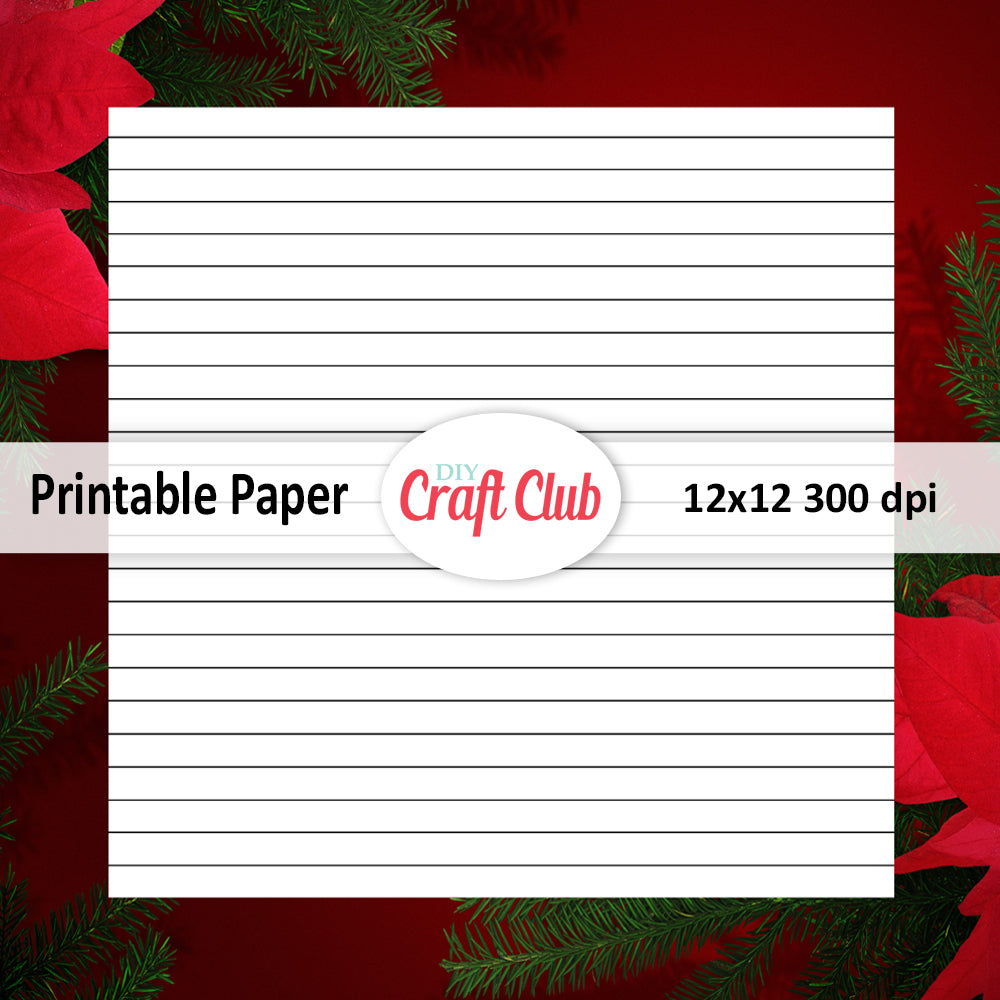 lined printable Christmas and holiday paper