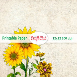 sunflower printables paper