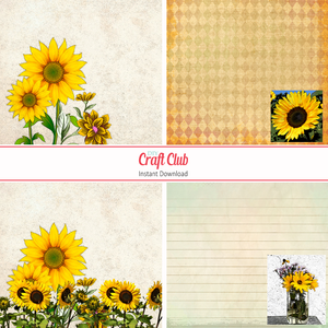 sunflower digital papers