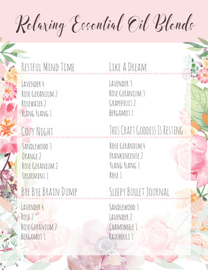 Relaxing Essential Oils Blends For The Bath | Free Printable