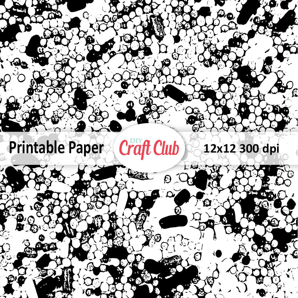 Black & White Bubble Paper | Printable Scrapbooking Papers - DIY Craft Club