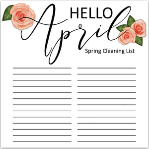 lined paper to print spring cleaning list April