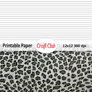 lined leopard paper to print digital download