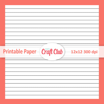 Printable Lined Paper | Digital Download - DIY Craft Club