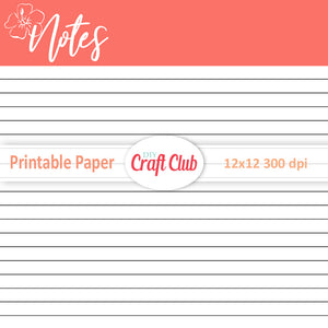 living coral lined paper to print