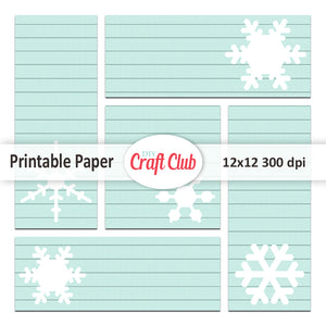 Printable Christmas tags lined snowflake