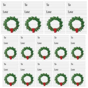 Printable Christmas tags lined digital paper