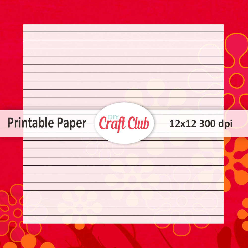 Lined Floral Paper | Printables - DIY Craft Club