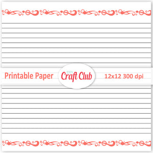filigree lined paper coral