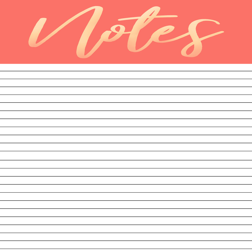 living coral lined paper