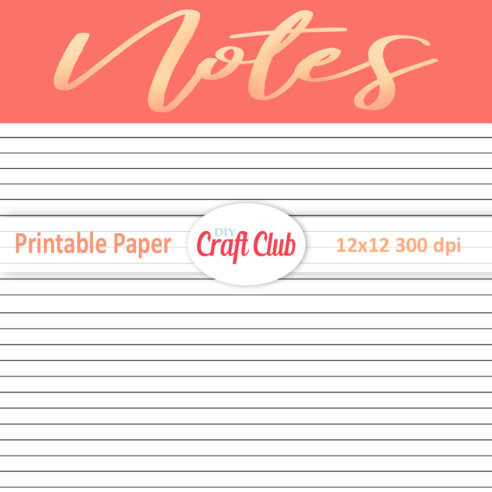 living coral notes paper printables