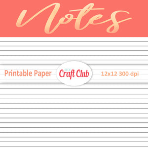living coral notes paper printables