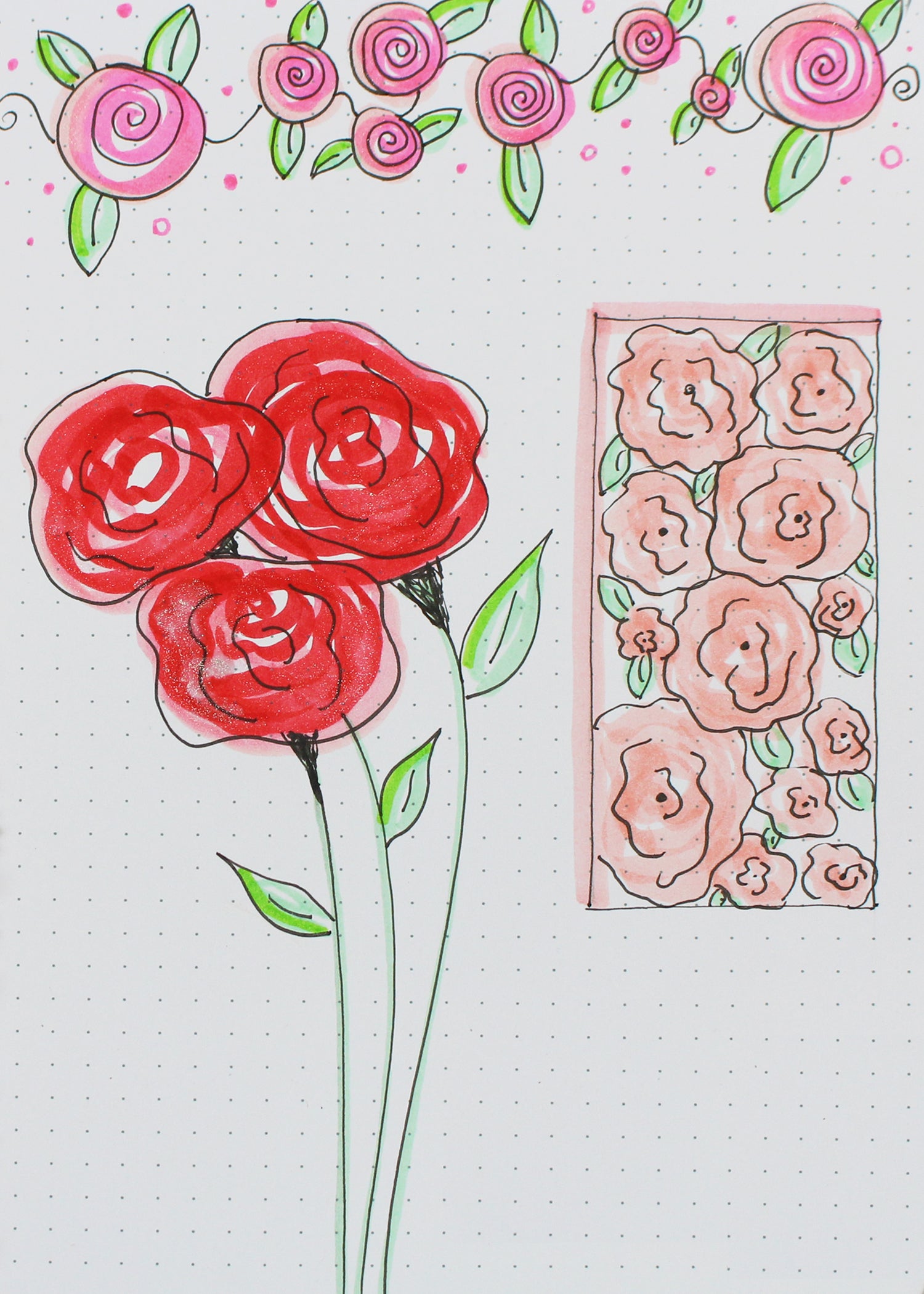 Rose Doodles Printable Paper