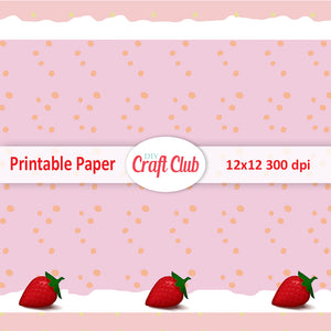 strawberry scrapbooking paper