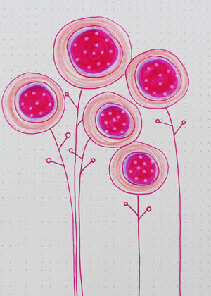 whimsical pink flower doodle ideas