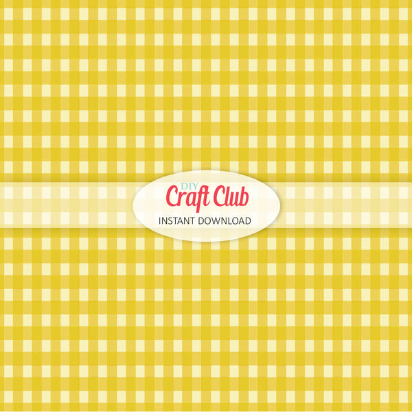 Printable Scrabooking Paper | Yellow Gingham - DIY Craft Club