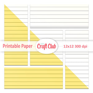 lined scrapbooking paper and stickers